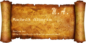 Machnik Alberta névjegykártya